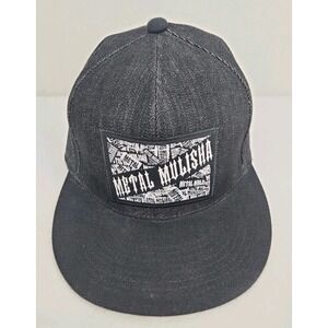 Metal Mulisha Cap Hat Flexfit Small/Medium Black Patch Skull Helmet Motocross